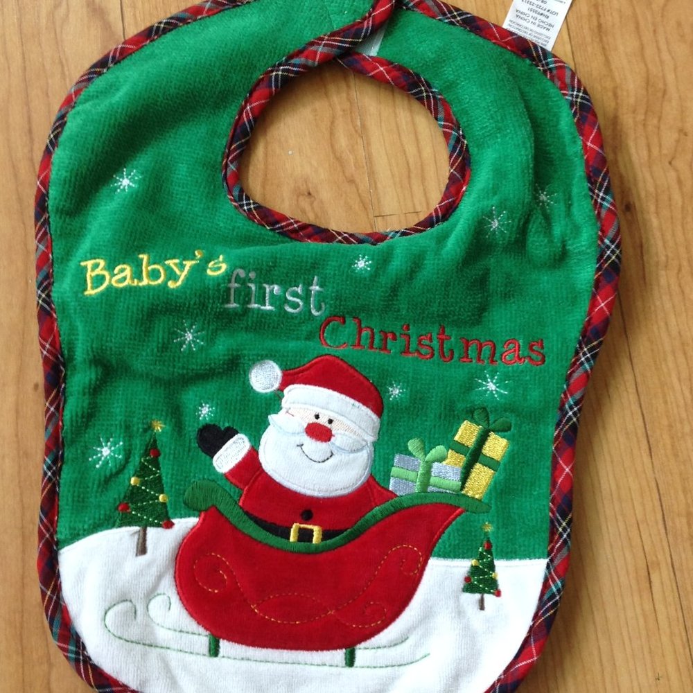 Baby's First Christmas Bib